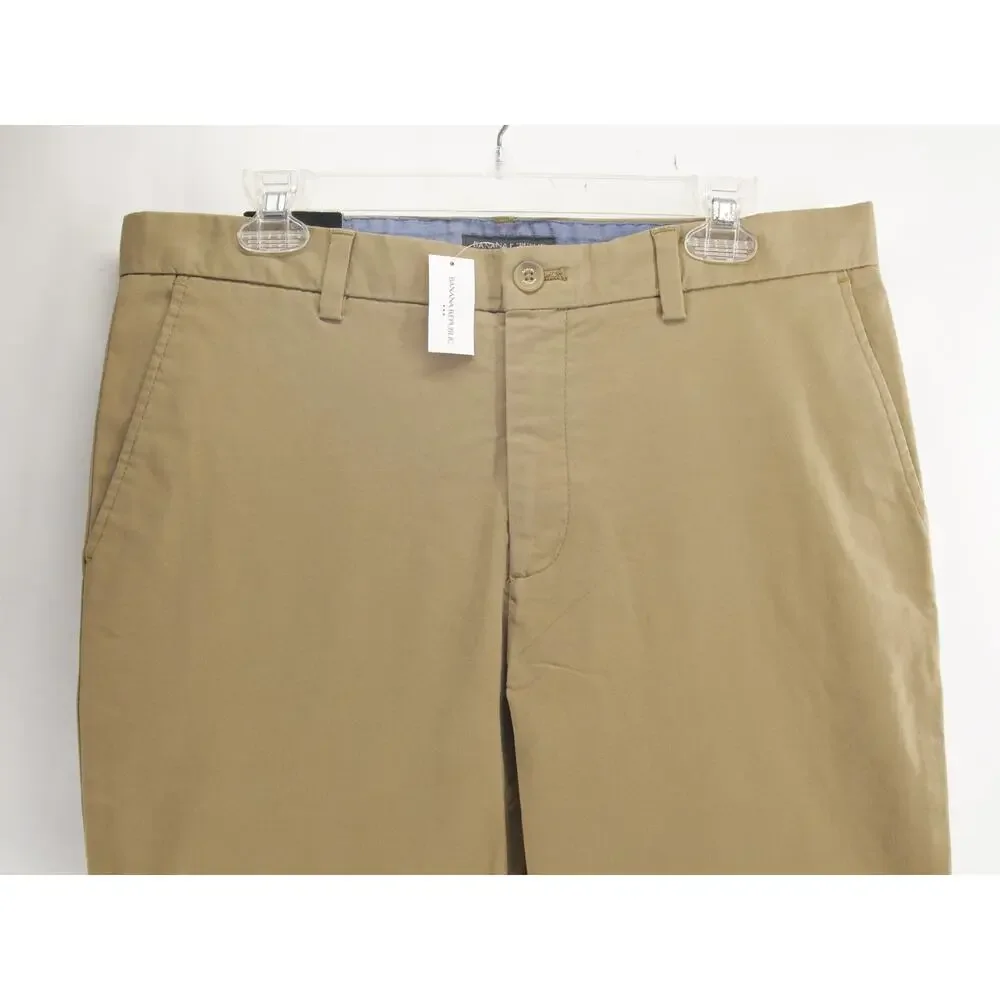 NWT Banana Republic Men's 35x32 Tan Aiden Chino Slim Fit Stretch Pants Work